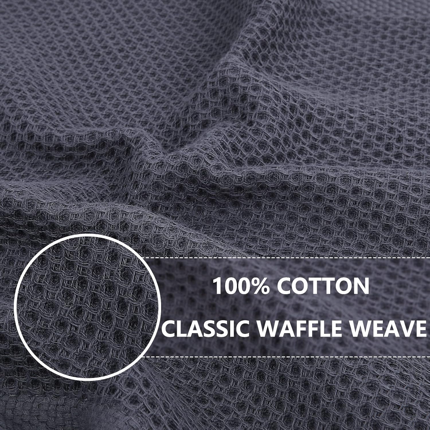 Homaxy 100% Cotton Waffle Weave Kitchen Dish Towels, Ultra Soft Absorbent Quick Drying Cleaning Towel, 13 x 28 Inches, 8-Pack, Multicolor