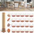 24PCS Upgraded Silicone Chair Leg Floor Protectors for Hardwood Floors, Furniture Sliders for Chair Legs, 360°Felt Pad Bottom Wrapped Thickening Furniture Pads Cap Covers to Scratch and Reduce Noise