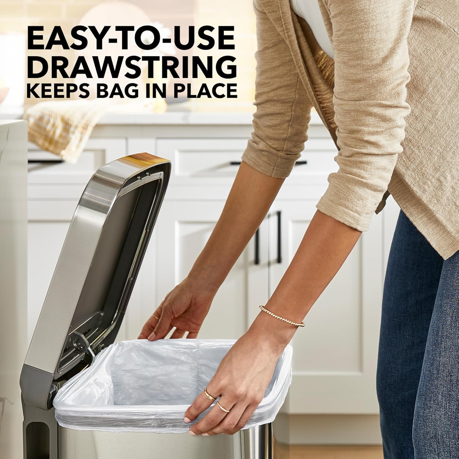 Glad ForceFlex Tall Kitchen Trash Bags, 13 Gallon, Fresh Clean, 80 Count (Package May Vary)