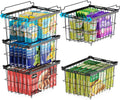 iSPECLE Freezer Organizer Bins - 5 Pack Adjustable & Extra Large Deep Freezer Organizer Bins for 5 to 9 Cu.Ft Chest Freezer, Easy Organize Basket Store More, Stackable No Wasted Space, Black