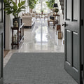 LUMI Ultra Thin Door Mat for Entryway, Low Profile Non Slip Rubber Backing Indoor Doormat, Easy Clean Welcome Entrance Mat for Inside House, Patio, Greenish Grey 17"x30"