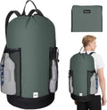 BALEINE 120L Laundry Bag Backpack, 900D Oxford Fabric Large Travel Laundry Bags with Shoulder Straps and 2 Mesh Pockets for College Dorm, Apartment, Laundromat (Dark Grey, 120L)