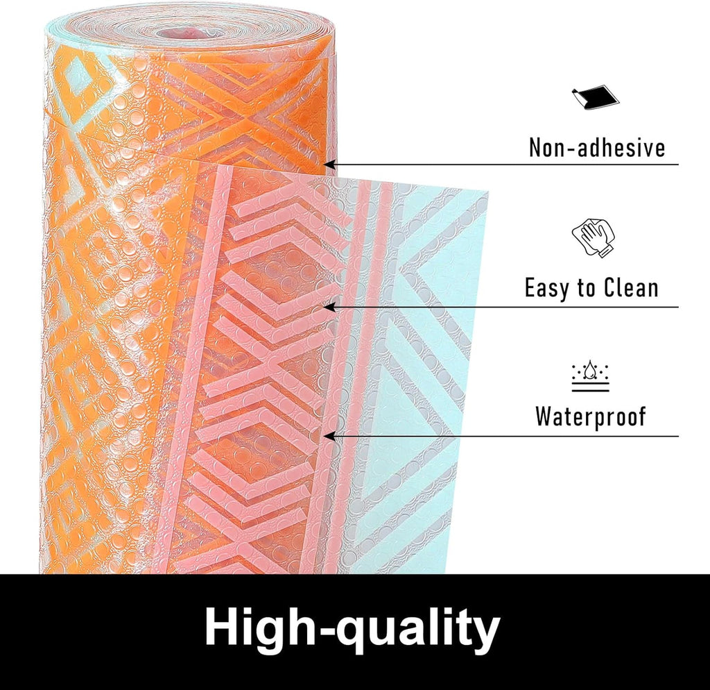 Cooyes Shelf and Drawer Liners for Kitchen Cabinets, Non Adhesive Cabinet Liner, EVA Waterproof Durable Non-Slip Drawer Mats for Shelves, Refrigerator, Storage, Desks