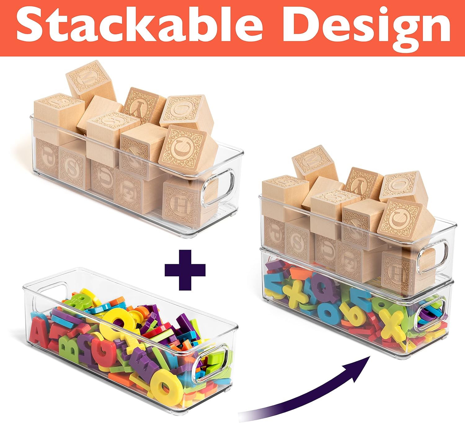 ClearSpace Plastic Pantry Organization and Food Storage Bin – Great Kitchen Organization and Kitchen Storage – Fridge Organizer Bins– 8 Pack