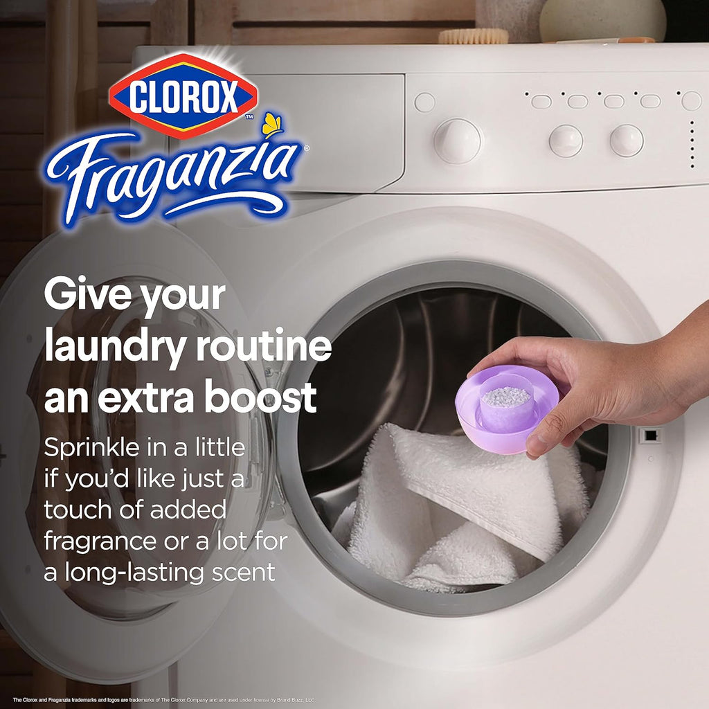 Clorox Fraganzia Laundry Scent Booster Crystals in Lavender with Eucalyptus Scent - Scented In-Wash Freshener Beads for Fresh, Clean, Great Smelling Clothes and Linens, 70 Oz - 6 Pack