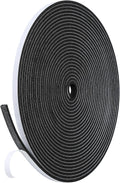 Weather Stripping Door Seal Strip- 1/4 Inch X 1/8 Inch X 26Feet, Strong Adhesive, Lightproof, Soundproof, Weatherproof Foam Tape Insulation for Sliding Door, Front Door Frame, Windows- Black