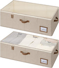 StorageWorks Under Bed Storage Bins, 10'' Underbed Storage Containers with Lid, 90L Clothes Organizer for Bedding, Blankets, Sweaters, Shoes, 2-Pack