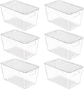 Vtopmart 6 Pack Clear Stackable Storage Bins with Lids, Medium Plastic Containers with Handle for Pantry Organizer and Storage,Perfect for Kitchen,Fridge,Cabinet, Closet,Bathroom Organization