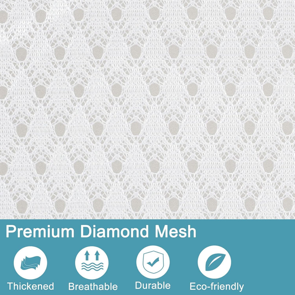 Polecasa Diamond Mesh Laundry Bags, 2Pcs 24 x 36 inches Heavy Duty Mesh Laundry Bag with ID Tag and Drawstring Closure, Large Laundry Hamper Liner, Laundry Bag for Travel, Sports, Dorms (White)