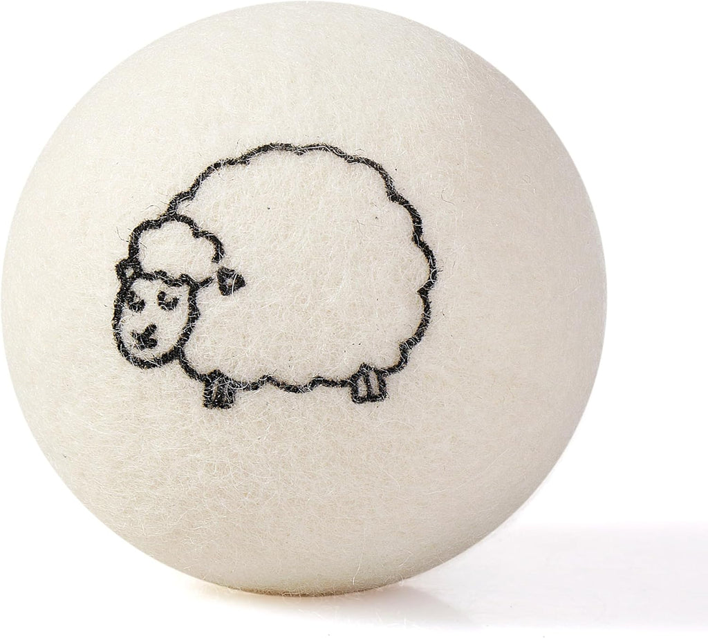 Hanamura 6 XXL Wool Dryer Balls - TÜV Tested 100% New Zealand Wool Balls for Dryer - Energy Saving & Baby-Safe Reusable Dryer Balls for Laundry - Non-Toxic Fabric Softener for WAD Free Laundry