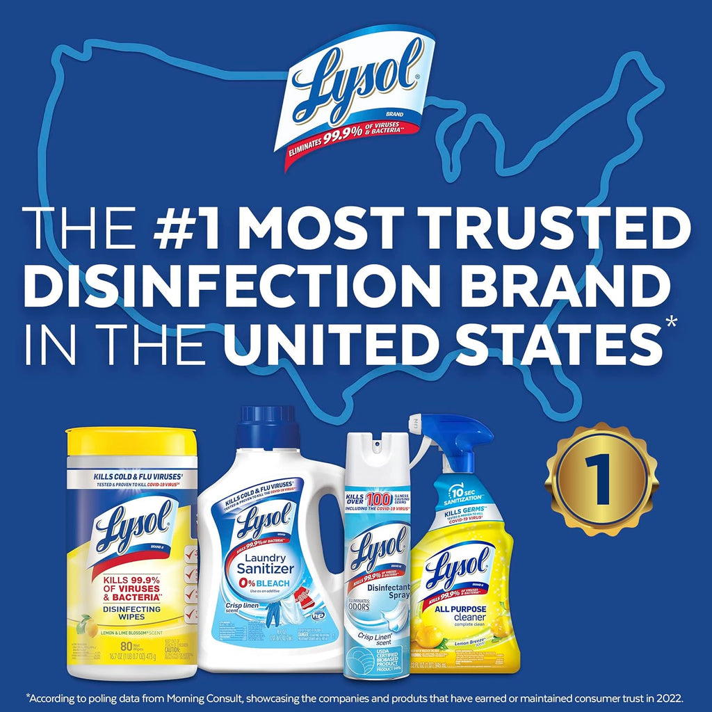 Lysol Pro All-Purpose Cleaner, Advanced Deep Cleaning Sanitizing and Disinfecting Spray, For Commercial Use, Use to Clean and Deodorize, Lemon Breeze Scent, 32oz (Pack of 12)