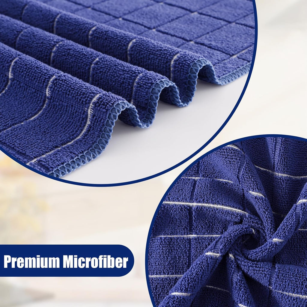 Homaxy Microfiber Kitchen Towels and Dishcloths Set, 16 Pack Soft and Absorbent Dish Hand Towels Bulk, 28 x 16 Inch & 12 x 12 Inch Quick Drying Rags for Washing Dishes, Grey