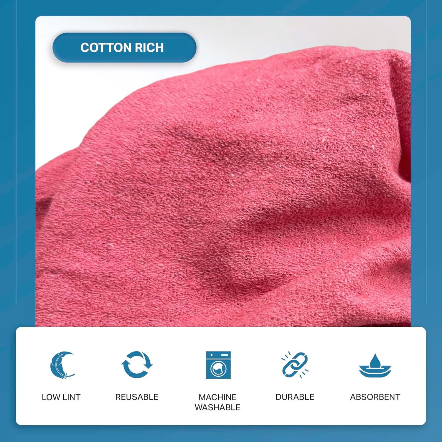 Angel-in-Armor Shop Towels (14”x14”) – 1000 Unit Box of Lint-Free Cotton Shop Towel Cleaning Rags – Durable Shop Rags for Auto, Garage, Industrial, and Commercial Use