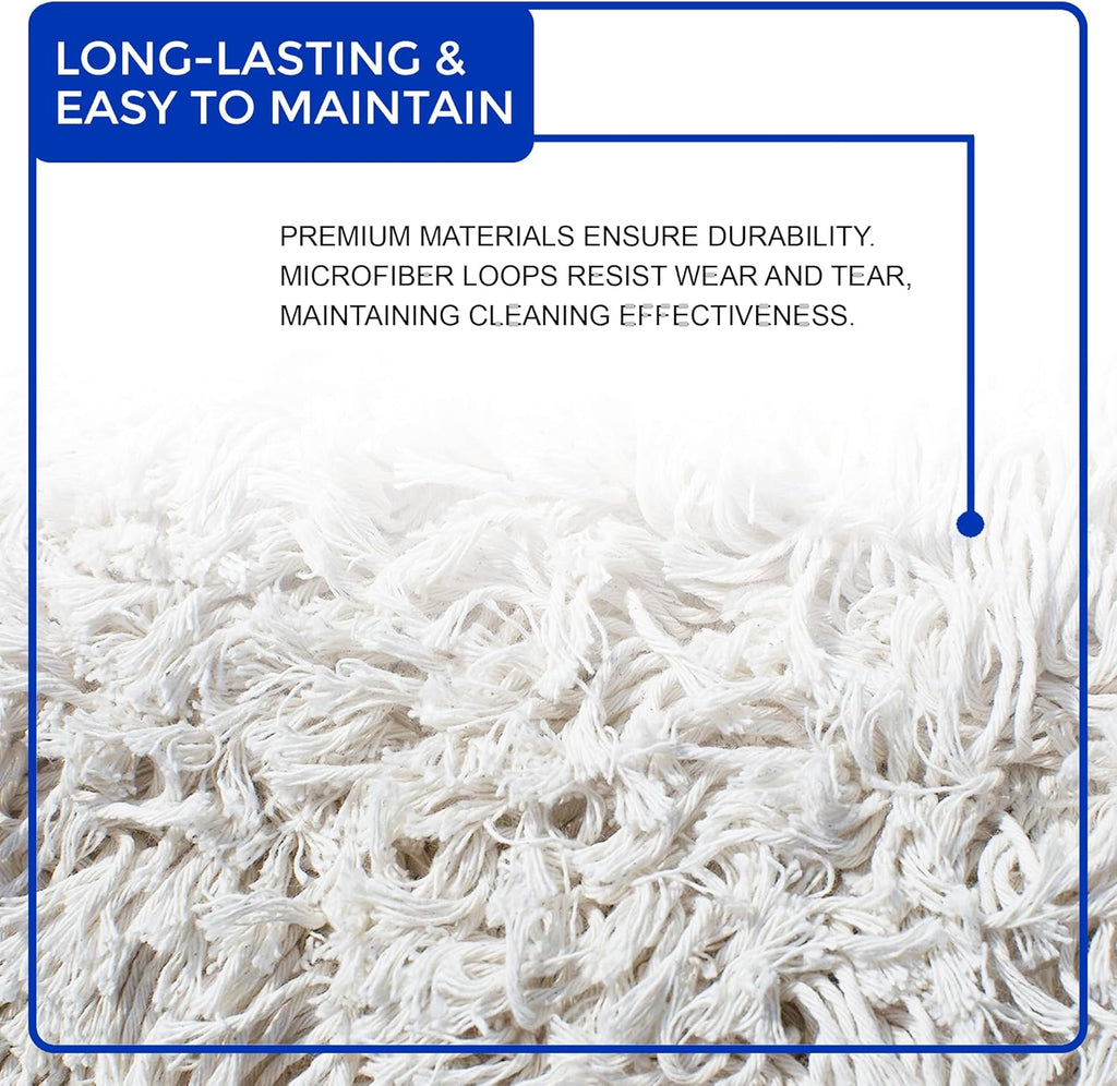 Nine Forty Industrial-Grade 24x5 Cotton Dust Mop Head Refills, Perfect Replacement for Busy Home, Gym, Industrial and Commercial Spaces, Heavy-Duty Mop for Janitorial & Housekeeping Needs - 2 Pack