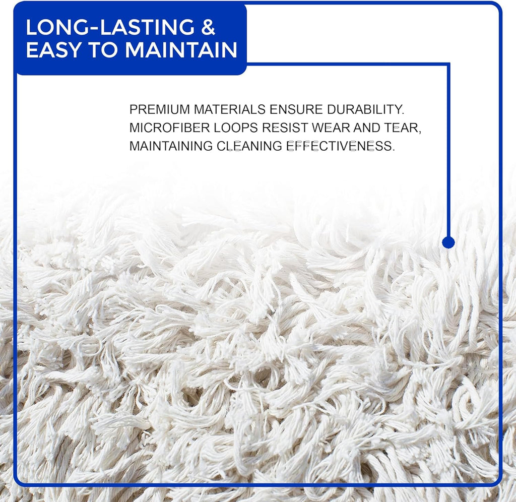 Nine Forty Industrial-Grade 48x5 Cotton Dust Mop Head Refills, Perfect Replacement for Busy Home, Gym, Industrial and Commercial Spaces, Heavy-Duty Mop for Janitorial & Housekeeping Needs - 1 Pack