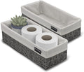 Brookstone Wicker Shelf Storage Basket Decorative Shelf Bin, bathroom organizers and storage, Boho Living Room Decor, Summer Storage 2025-2 Pack