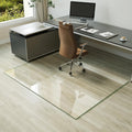 Koonmi Tempered Glass Chair Mat for Hardwood Floors & Carpets, 54" x 72“ Transparent Heavy Duty Office Floor Protector with Noise-Free Gliding Shatterproof for Home Office Desk