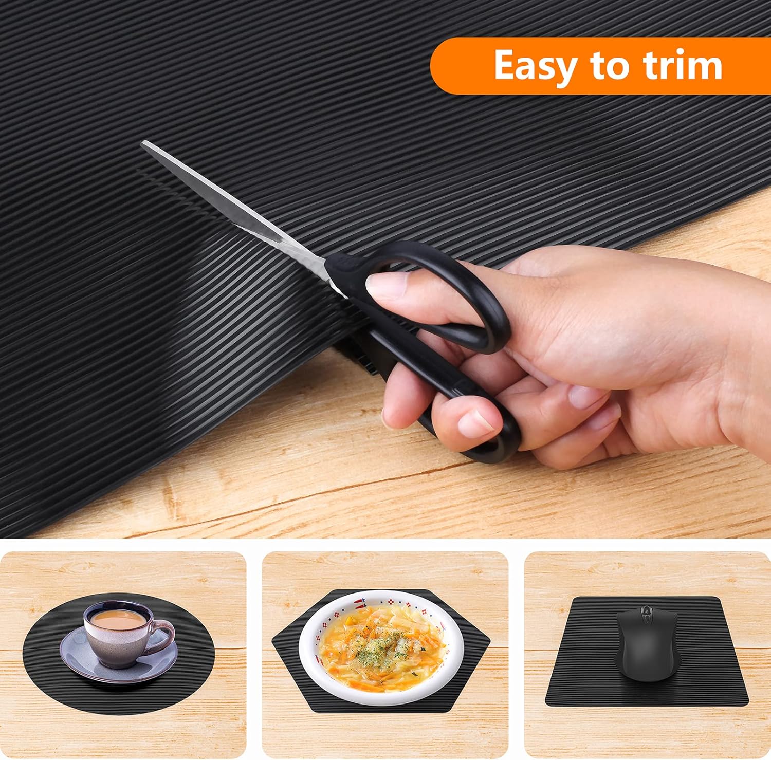 Shelf Liners for Kitchen Cabinets Non Adhesive Drawer Liner EVA Material Cupboard Mat Refrigerator Mats Washable Fridge Liner for Cabinet, Storage and Desks 23.6 x 157.4 Inches