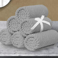 VOOVA & MOVAS Grey Washcloths 6PC (13"x13") - 100% Cotton | Lightweight | Thick | Quick Dry | Soft | Absorbent, Small Hand Towels for Face, Wash Cloths for Bathroom & Showering, Towel Gift Set, Gray