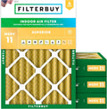 Filterbuy 14x20x4 Air Filter MERV 11 (MPR 1200) Allergen Defense Replacement (4-Pack), Electrostatic Pleated HVAC AC Furnace Filters, Made in USA (Actual Size: 13.50 x 19.50 x 3.63)