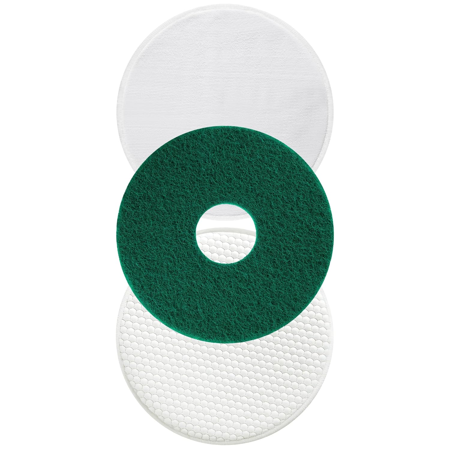 3 Pack 12" Floor Machine Pads Compatible with Oreck Commercial 550MC 437.056 Orbiter Scrubber Machine, Microfiber Carpet Bonnet, Floor Buffer Pad for Deep Cleaning (Stripper & Bonnet & Buffer)