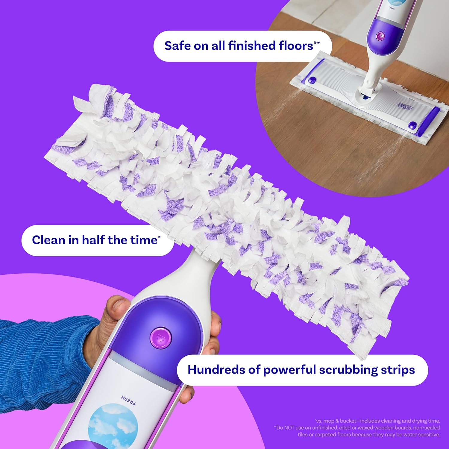 Swiffer PowerMop Multi-Surface Mopping Pad Refills, Made by Swiffer, for Floor Cleaning, 11 Count (Pack of 2)