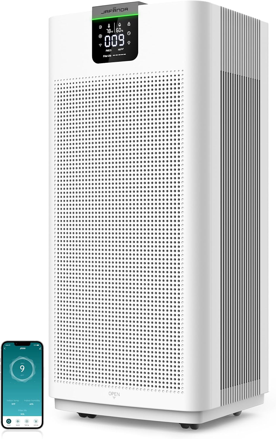 Jafända Air Purifiers for Home Office 4575 ft², APP & Alexa, Ture HEPA 13 Activated Carbon Air Filter, Air Cleaner for Large Room Remove 99.97% Dust Pollen Smoke Pet Dander Allergies Mold Odors VOCs