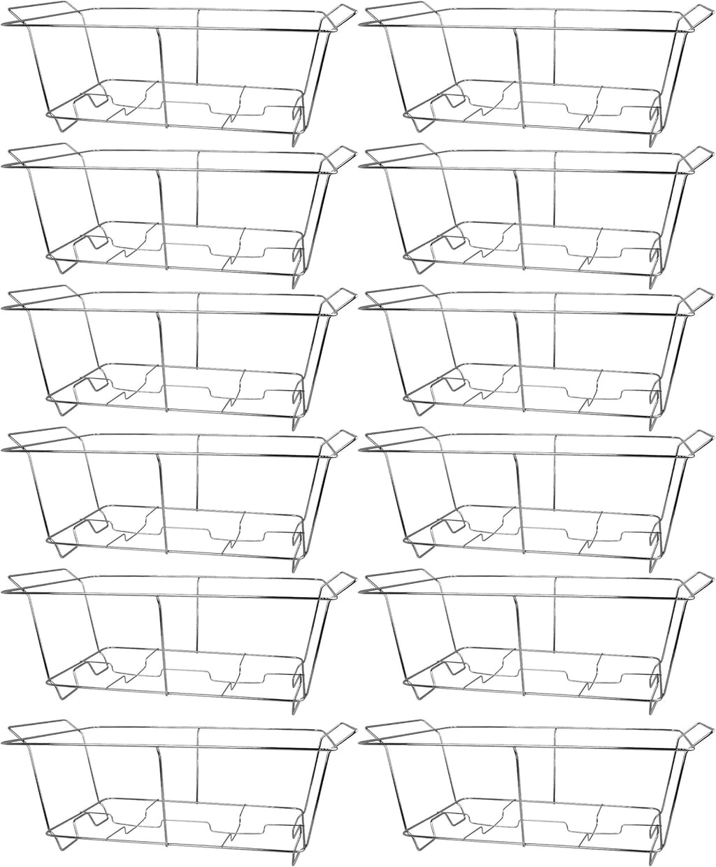 12 Pack Chafing Wire Rack Buffet Stand Chrome Frame for Events, Parties, Wedding, & Birthday Party Catering, Full Size Chafing Stand for Dish Serving Trays, Food Warmer Catering Supplies