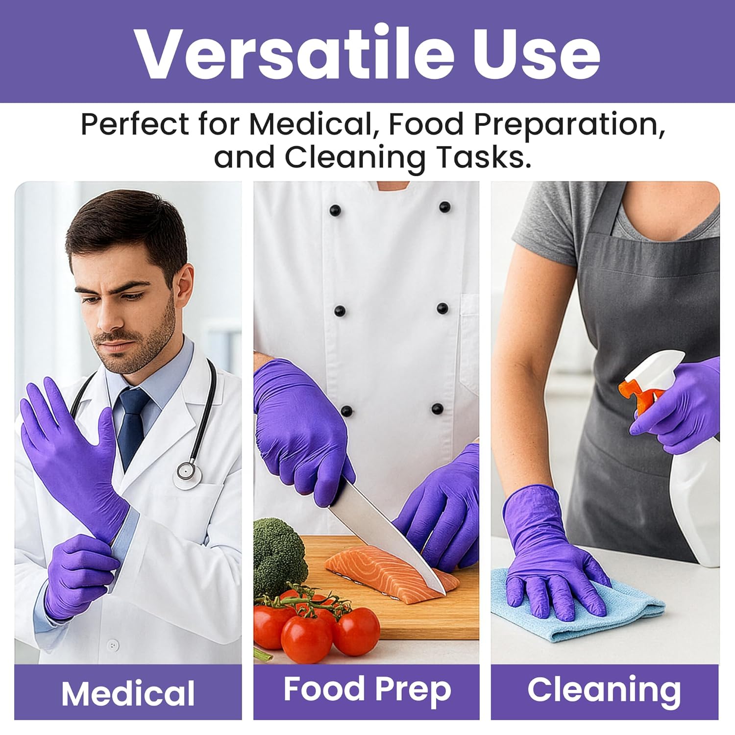 SafeWay Nitrile Disposable Gloves — Multi-Purpose Powder-Free, Non-Latex, Medical Use, and Textured Fingertips for Food Prep, Cleaning, Tattoo, Nursing, Lab, Examination, & More — (8000pcs, 2X Large)