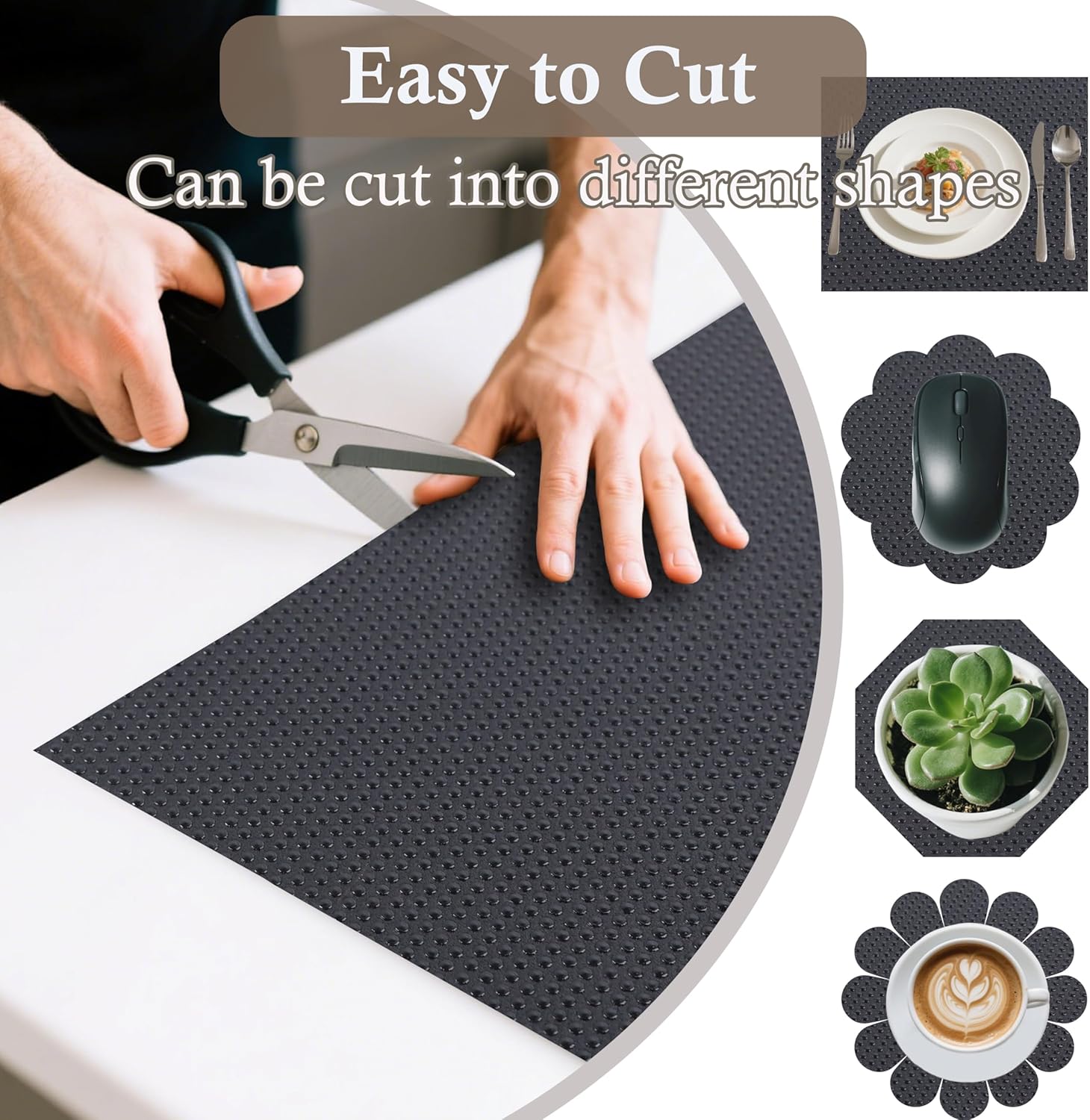 Cabinet Shelf Liner 11 Inch Wide X 20 Ft Non-Slip Kitchen Drawer Liners Waterproof & Oil-Proof Drawer Liners for Cupboard Pantry Non Adhesive Refrigerator Shelf Liner Strong Grip Cabinet Mat (Black)