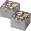 Lifewit Shoe Storage Organizer for Closet Fits 12-16 Pairs, Fabric Large Shoe Box Storage Containers with Clear Cover, Foldable Bins Fit for Boots Sneakers 17"(L) x 17"(W) x 12.5"(H) 2 Pack Light Gray