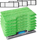 KEEPOW Reusable Mop Replacement Pads Compatible with Shark Vac Mop VM252 VM200 VC205 VM250 /QM250 VM190 VM200P12, Washable Vacuum Mop Pad Refills, Upgraded Design of Dirt Chamber (1+3+6 Pads)
