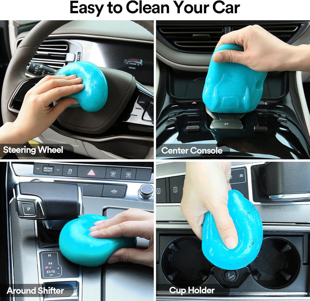 PULIDIKI Car Cleaning Gel for Car Detailing Putty Car Slime Cleaner Car Interior Cleaner Car Cleaning Supplies Auto Cleaning Kits Car Putty Car Accessories Blue Orange (2Pack)
