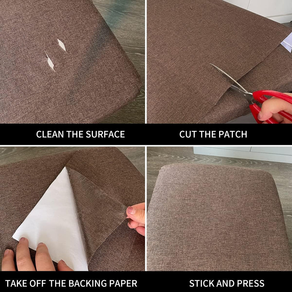 Fabric Repair Patches, 17X158 Inch Linen Repair Tape Self-Adhesive Fabric Patches Durable, DIY Large Linen Tape for Sofa, Couches, Furniture, Chair, Clothing （17X158 Inch, Dark Blue）