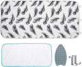 Seiritex Ironing Mat, Portable Ironing Pad 39.4 x 18.9 inch Table Top Iron Board 5 in 1 Travel Iron Blanket for Washer, Dryer, Counter top, Black Feather