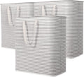 Lifewit 3 Pack Laundry Hamper Large Collapsible Laundry Baskets, Freestanding Waterproof Clothes Hamper with Easy Carry Handles in Laundry Room Bedroom Bathroom College Dorm for Adults, Gray, 3 x 100L