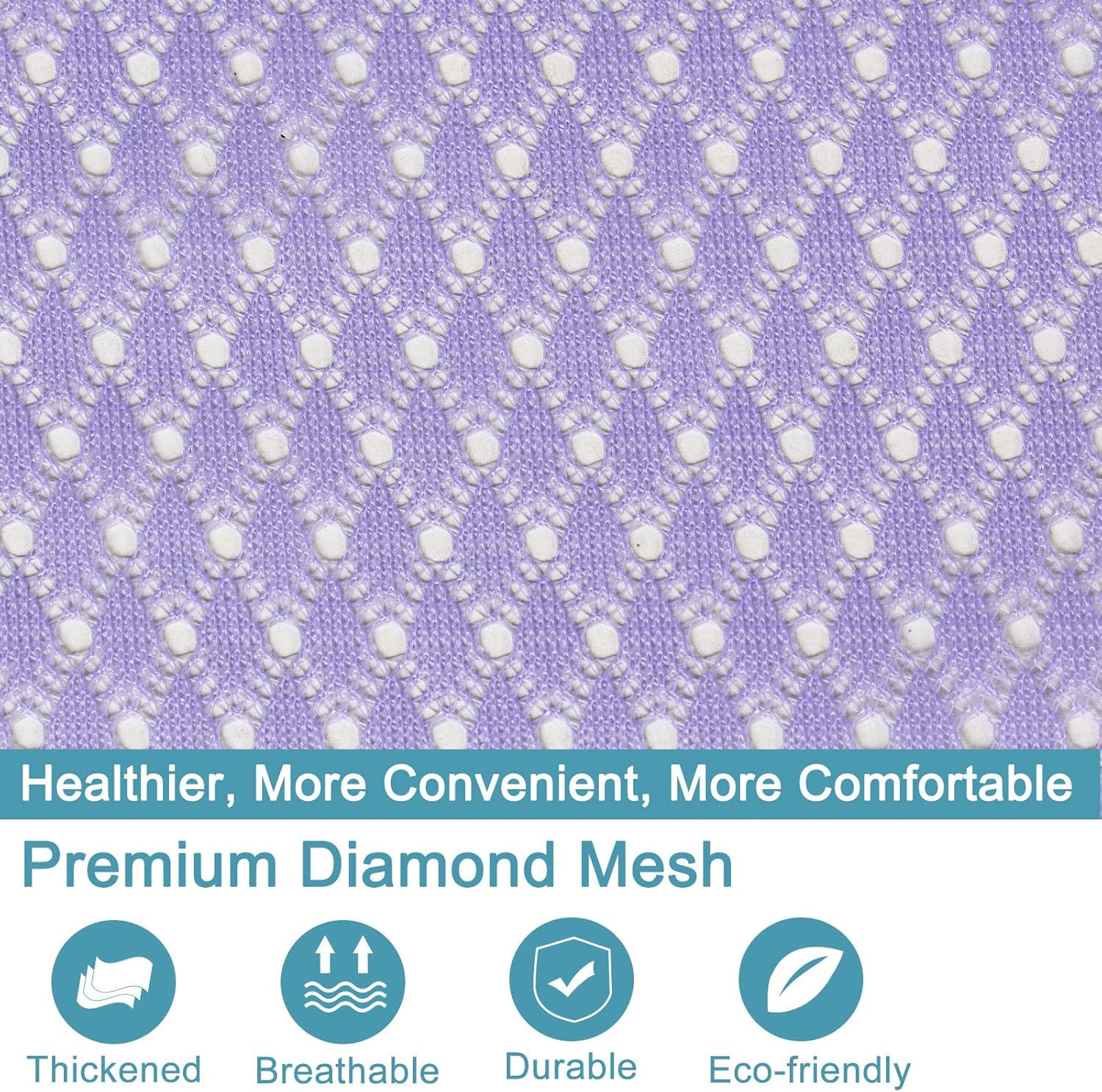 Polecasa Heavy Duty Diamond Large Mesh Laundry Bag with ID Tag and Locking Drawstring Closure - 24 x 36 inches - Laundry Hamper Liner, Washable Laundry Bags for Travel, Sports, Dorms (Purple)