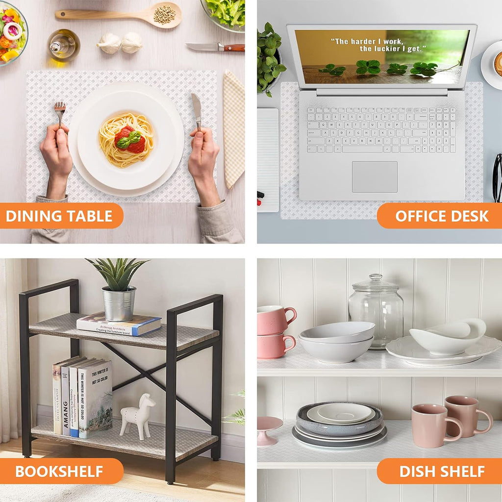 Shelf Liners for Kitchen Cabinets Refrigerator Liners Waterproof & Oil-Proof Kitchen Cupboard Liner Non-Slip Drawer Mats EVA Material Non Adhesive Fridge Liner for Shelves (23.6 x 236.2 inches, Clear)