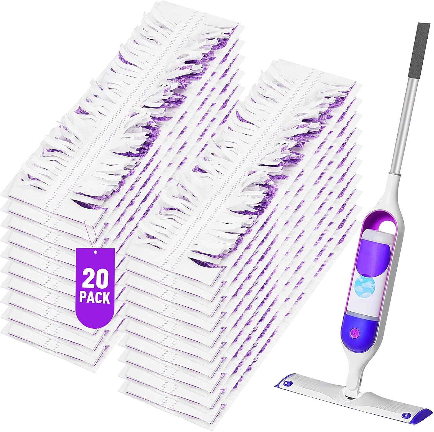 20 Pack Swiffer Power Mop Pads – Disposable Refill Wet Mop Pads for Swiffer Power Mop, Quick and Effective Cleaning for Hardwood, Tile, and Laminate Floors, Compatible with Swiffer WetJet