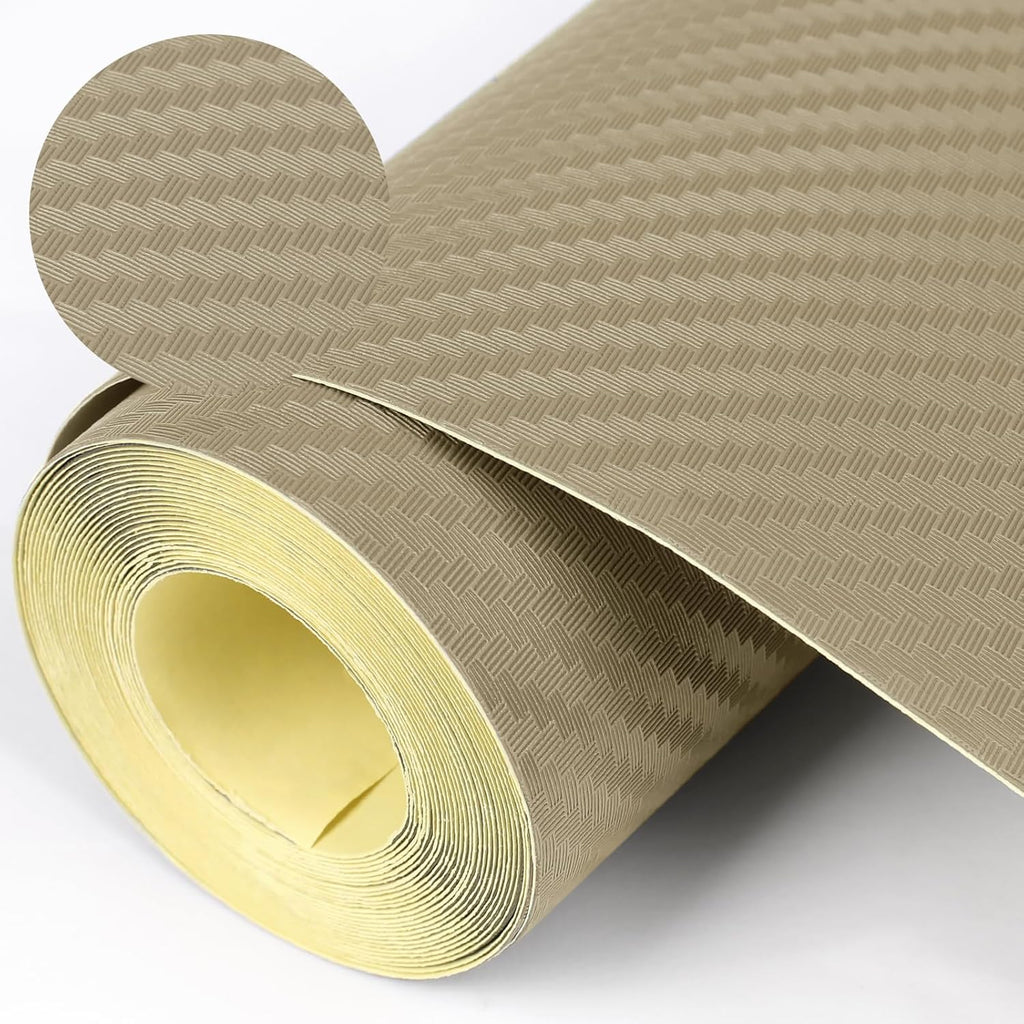 Self-Adhesive Shelf Liner Kitchen Liner, Waterproof Backed Paper Easy Peel and Stick Contact Liner Without Residue for Decor Your Desk Surface, Kitchen Countertops (Dark Khaki, 11.8 x 118.1 inches)