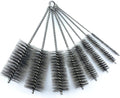 Pipe Cleaning Brush Set Stainless Steel Bristles, 8 Piece Variety Pack for Auto Parts, Bottles, Tubes, Etc.