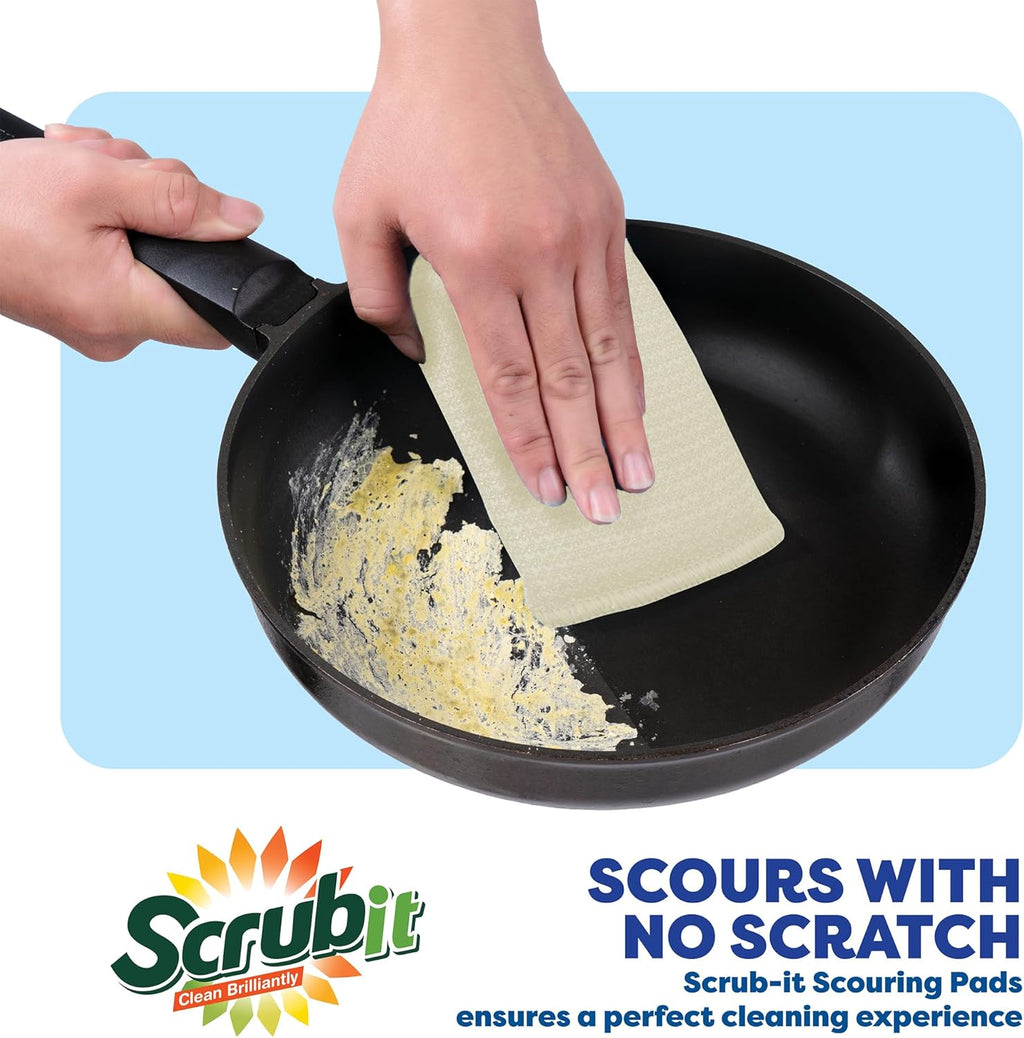 12 Pack Scrub Sponges Kitchen by SCRUBIT, Multi-Purpose Scouring Pads, Non-Scratch Cleaning Sponges for Dishes, Pots & Non-Stick Cookware - Long Lasting Dish Scrubbers for Kitchen, Bathroom & More