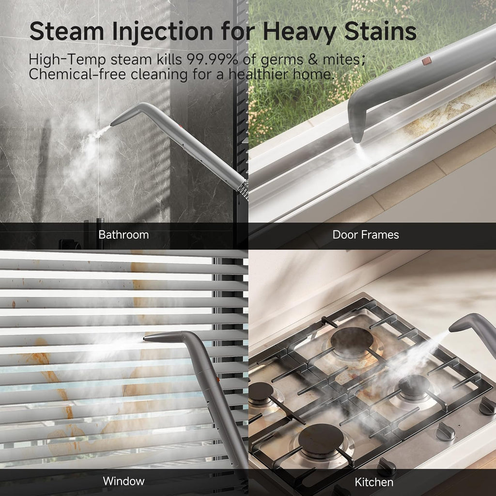 uwant Portable Carpet Cleaner with Steam& Heating System 18Kpa Powerful Suction Carpet Cleaner with 4 Cleaning Tools& Solution 2 in 1 Upholstery Cleaner Steam Cleaner for Pets, Car
