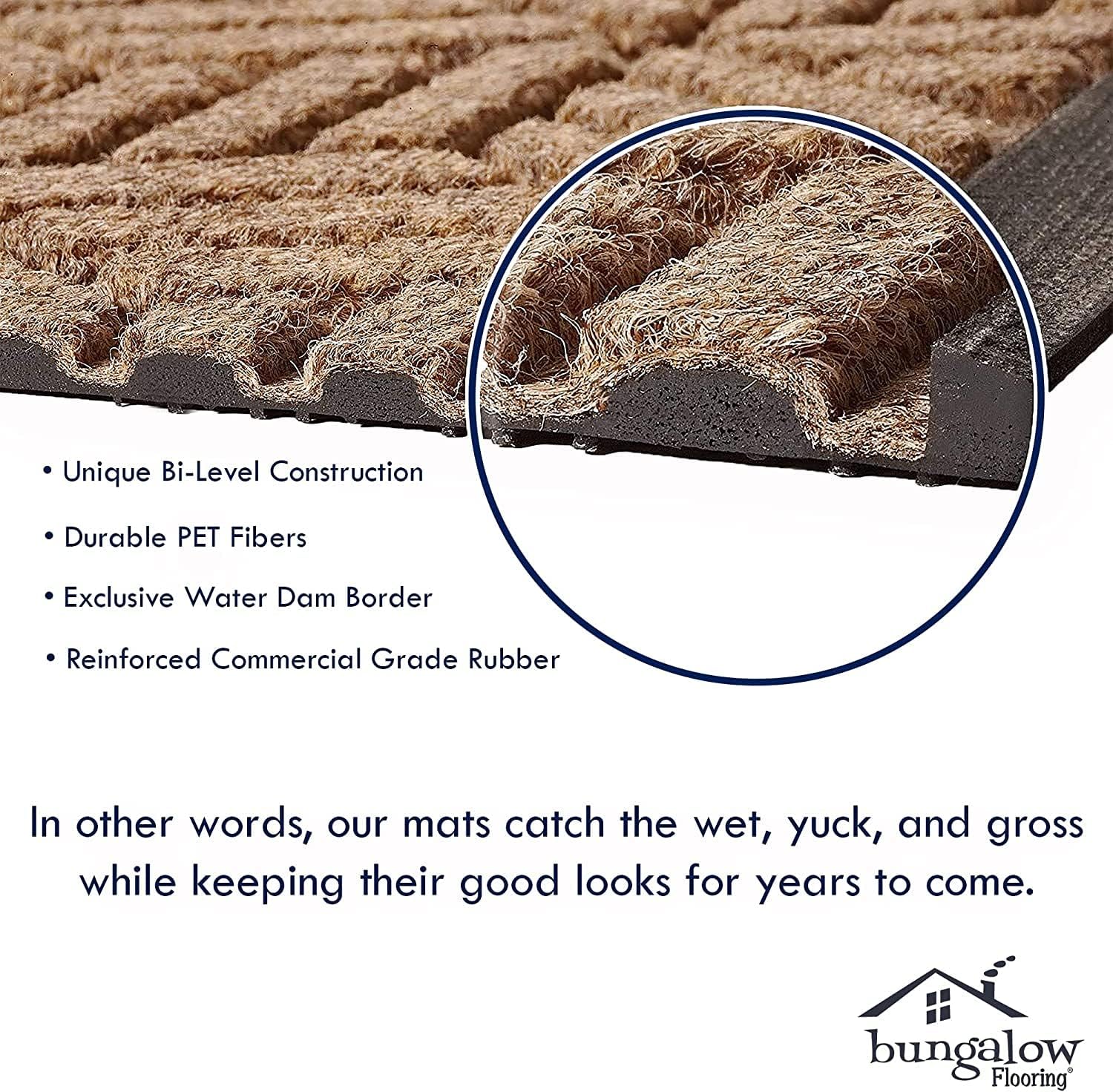 WaterHog Heavy Duty Doorway Mat, 4' x 6', Made in USA, Durable & Skid-Resistant Entryway Mat, Water-Trapping, Indoor/Outdoor Decorative Floor Covering, Cordova Collection, Evergreen