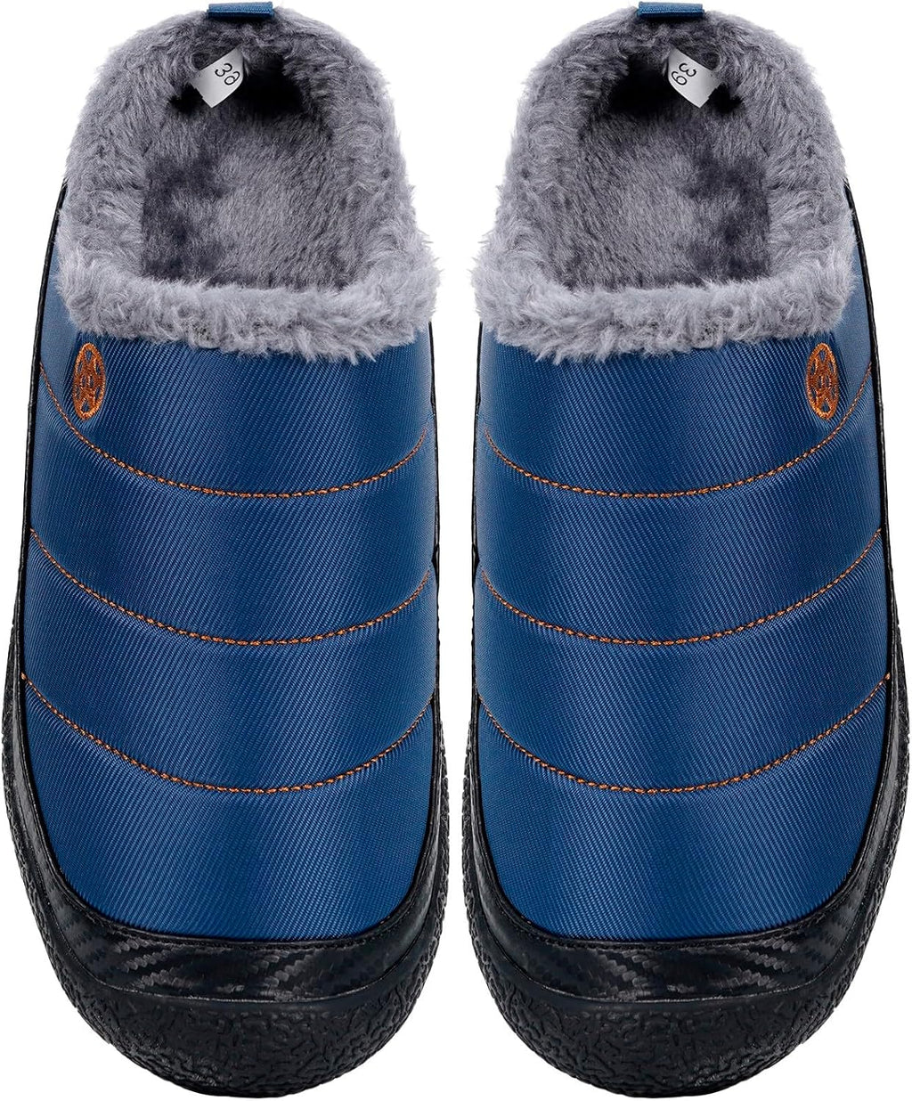 Womens Mens House Slippers Slip on Snow Winter Warm Fully Fur Lined Slippers Indoor Outdoor Shoes