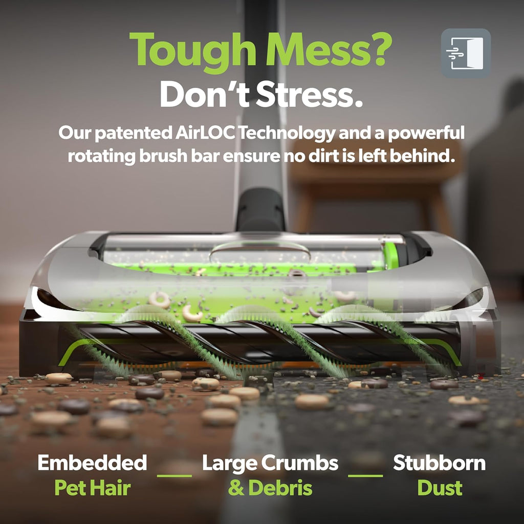 Gtech AirRAM MK2 Cordless Vacuum Cleaner with Powered Brush Head - Perfect for Carpet and Hardwood Floors - Rechargeable 22v Li-ion Battery - Lightweight (7 lbs.)