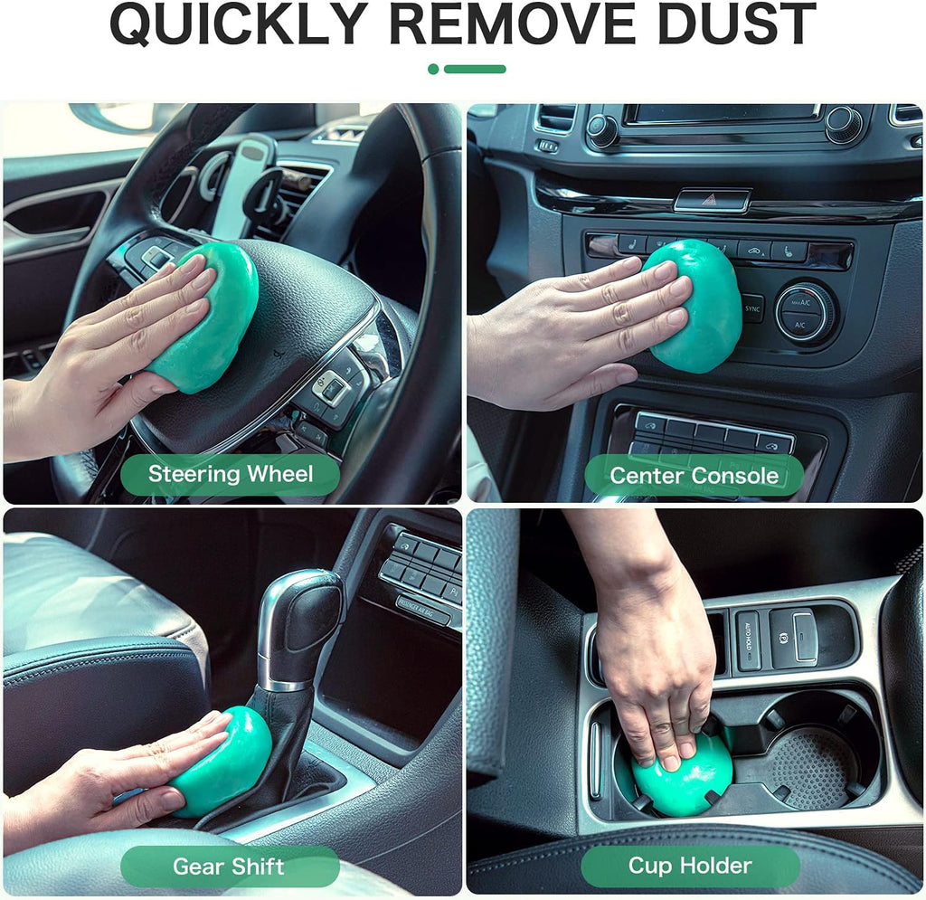 TICARVE 2Pack Cleaning Gel for Car Detailing Vent Cleaner Cleaning Putty Gel Auto Detail Tools Car Interior Cleaner Cleaning Mud for Cars and Keyboard Cleaner Cleaning Slime Green (320g/11.2oz)