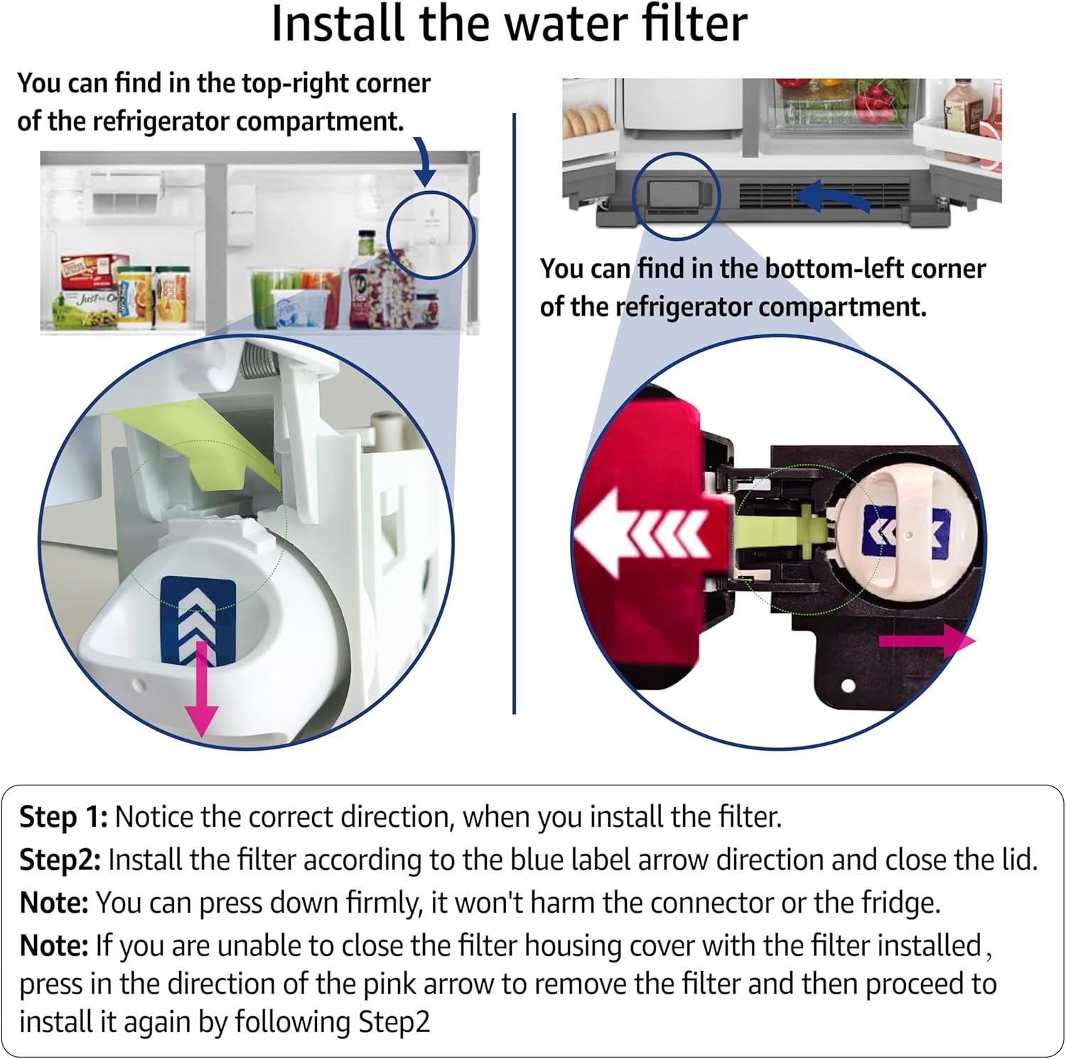 Maxblue EDR1RXD1 Replacement for Everydrop® Filter 1, Whirlpool® W10295370A, EDR1RXD1B, P8RFWB2L, P4RFWB, MB-F38, Kenmore® 46-9081, 46-9930 Refrigerator water filter, 2 Filters