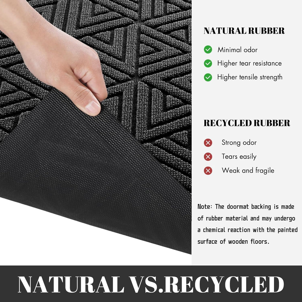 Yimobra Front Door Mat Outside Entrance 72 x 24, Waterproof and Washable Outdoor Mat, Non Slip Rubber Backing, Heavy Duty Welcome Matt for Home Entry Floor Porch Garage Office, Low Profile, Black