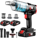 Cordless Handheld Vacuum Cleaner - 35000PA Strong Suction for Car & Home, Car Vacuum Portable Rechargeable Lightweight for Pet Hair with HEPA Filter, Quick Clean in Office/Desk/Couch (Red)